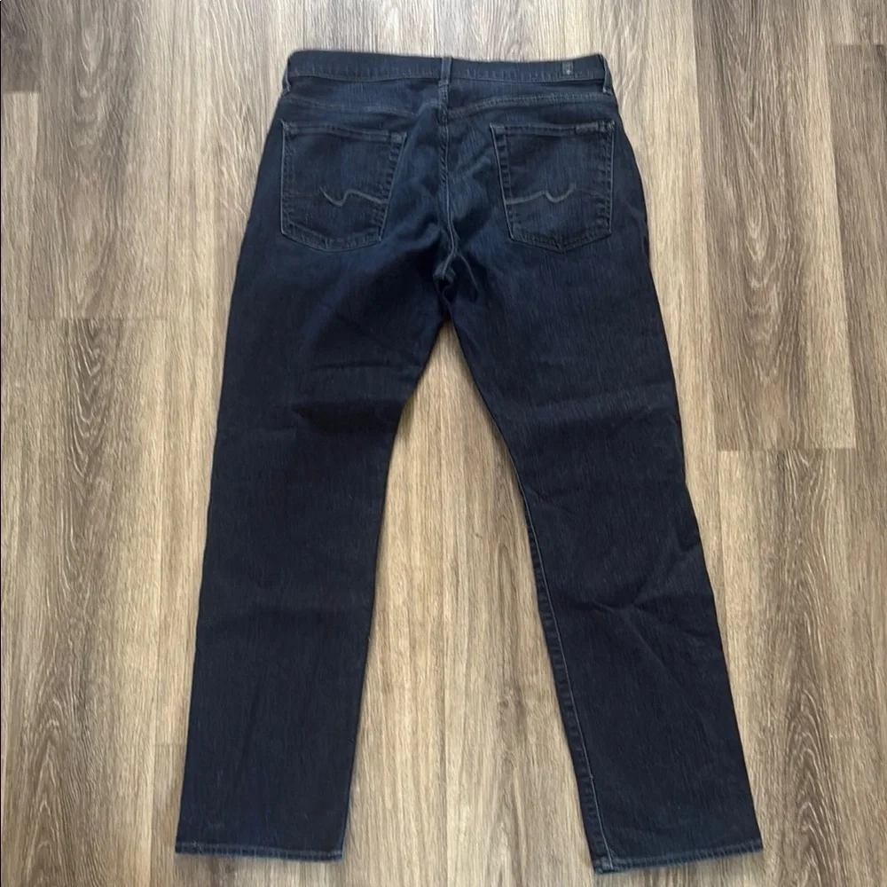 7 For All Mankind Slim Blue Jeans with Subtle Fading 36X32